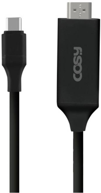 코시 타입C HDMI 미러링 케이블 2m B3357HTC, 블랙, 1개