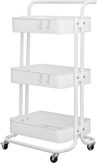 dayneeds 日需百備 極簡生活置物推車 三層 SBJ-LH666WH, 白色, 3層