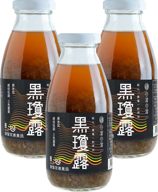 GULIUGULIU 谷溜谷溜 黑瓊露 黑木耳露, 295ml, 3罐