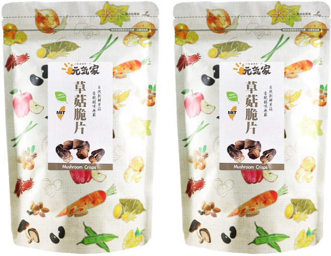 元氣家 草菇脆片, 80g, 2包