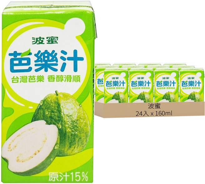 波蜜 芭樂汁, 160ml, 24入