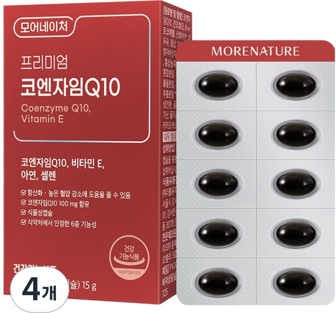 모어네이처 프리미엄 코엔자임 Q10 15g, 30정, 4개