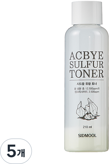 시드물 징크 유황 민감피부 모공관리 토너, 210ml, 5개