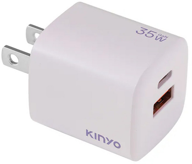 Kinyo 氮化鎵雙孔充電器 35W PDCB-135, 紫色, 1個