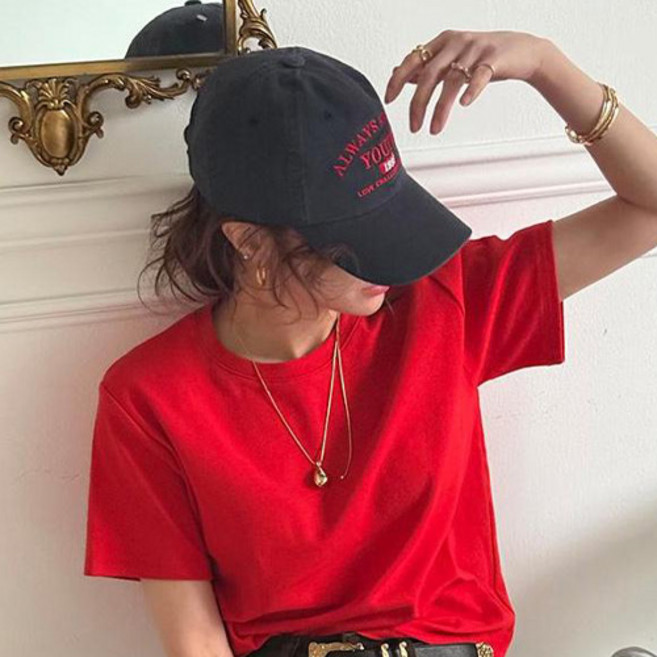 난닝구 여성용 스와베 라운드 반팔 티셔츠