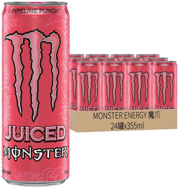 MONSTER ENERGY 魔爪 管浪潘趣碳酸能量飲料, 355ml, 24罐