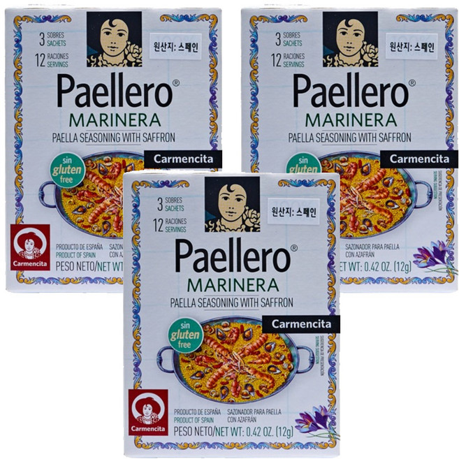 카르멘시타 씨푸드 빠에야 시즈닝, 12g, 3개