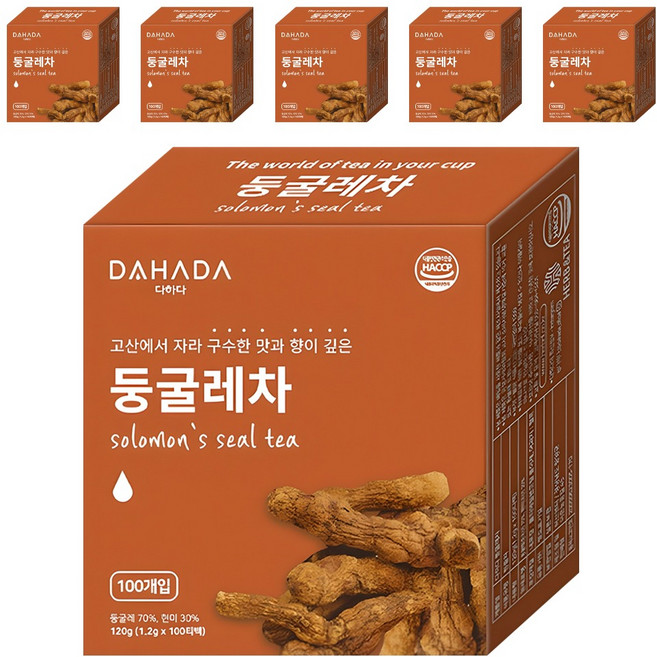 다하다 둥굴레차, 1.2g, 100개입, 6개