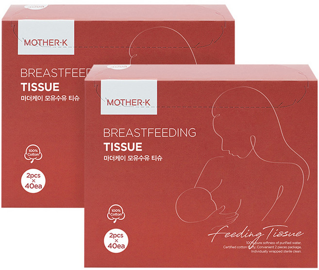 마더케이 모유수유 티슈 2매입, 40개입, 2개