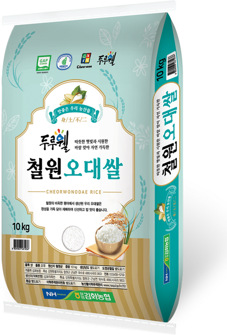 김화농협 2025년 햅쌀 GAP 인증 두루웰 철원 오대쌀 백미, 10kg, 1개, 상등급
