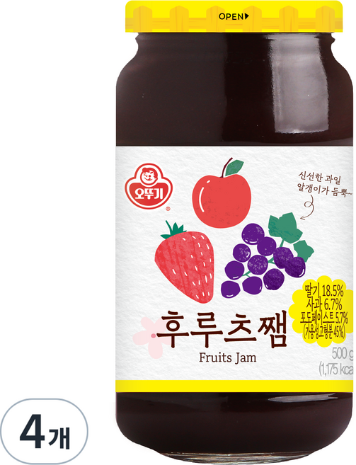 오뚜기 후르츠쨈, 500g, 4개