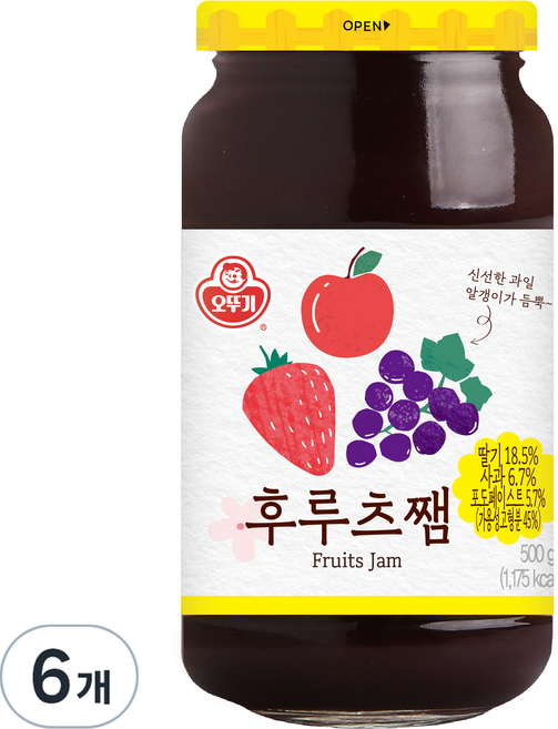 오뚜기 후르츠쨈, 500g, 6개