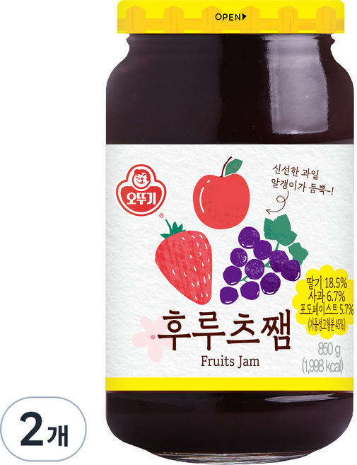 오뚜기 후르츠쨈, 850g, 2개