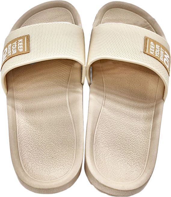 TAY SONG 太松 透氣格紋室外拖鞋, 米色, 23cm