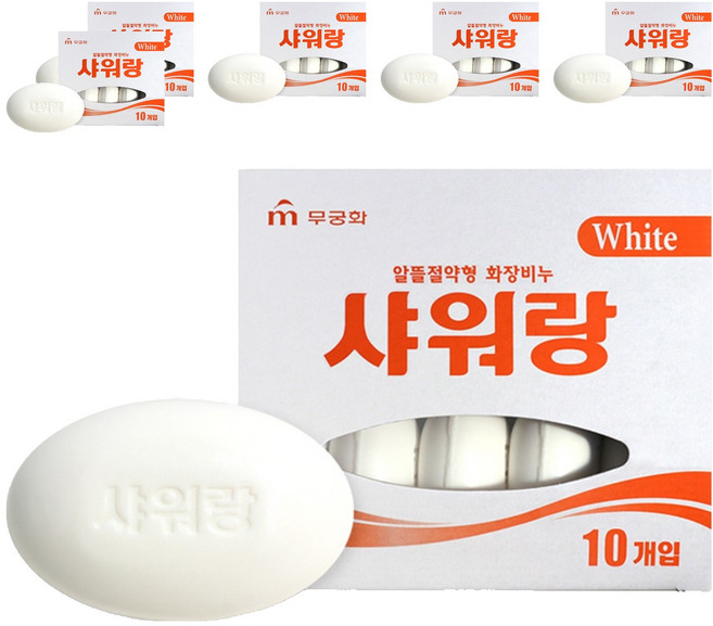 무궁화 샤워랑 화이트 화장비누, 130g, 60개입