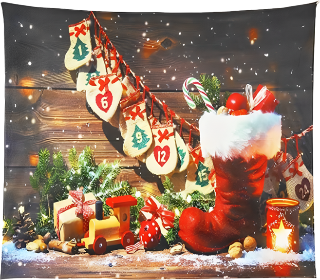 半島良品 聖誕款裝飾掛布 聖誕紅襪, 1件