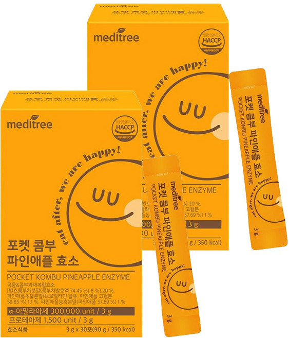 메디트리 포켓 콤부 파인애플 효소 30p, 90g, 2개