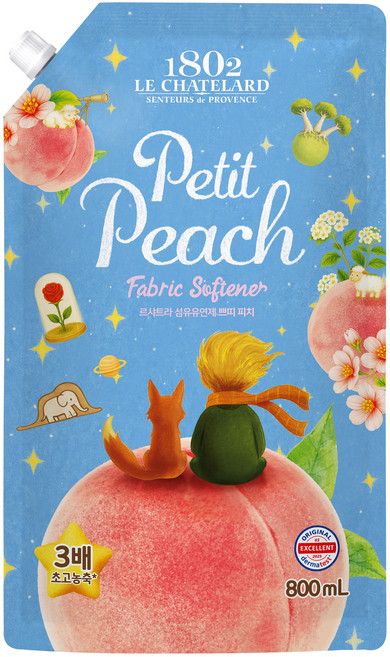 르샤트라1802 초고농축 섬유유연제 쁘띠피치, 800ml, 1개