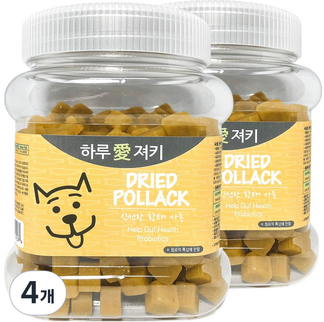 하루애 강아지 져키, 황태, 400g, 4개