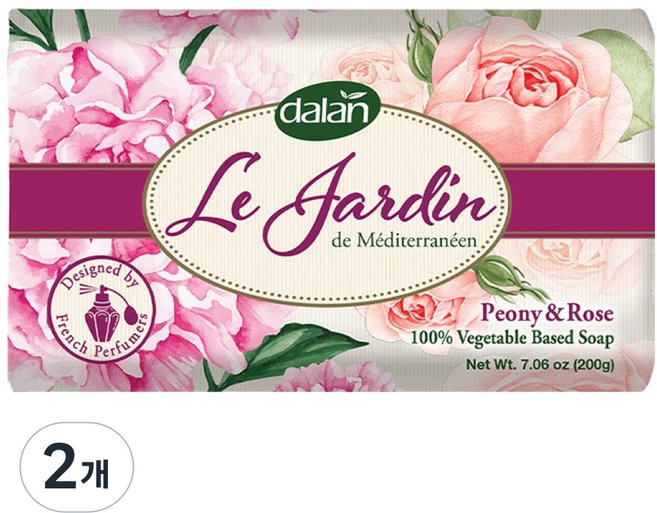 dalan 達欖 Le Jardin 牡丹玫瑰皂, 200g, 200g, 2個