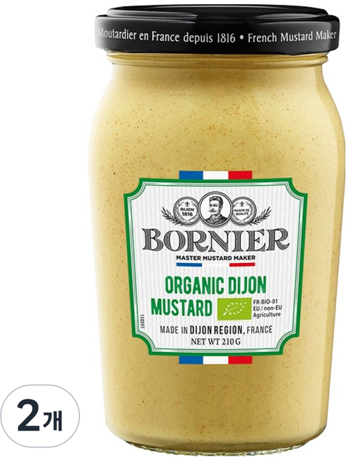 보르니에르 유기농 디존 머스타드, 210g, 2개