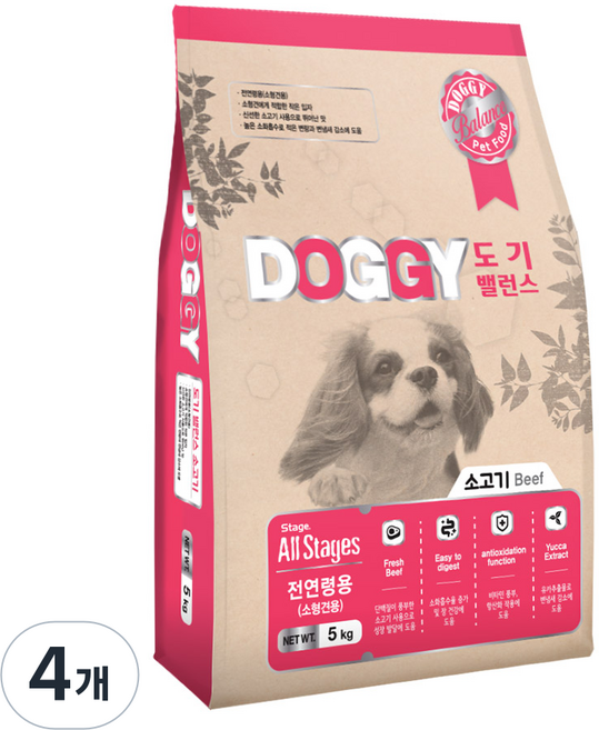 인터펫코리아 전연령 도기밸런스 건식사료, 소, 5kg, 4개