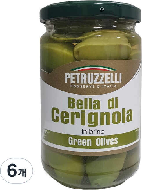 Petruzzelli 青色西西里橄欖, 290g, 6個