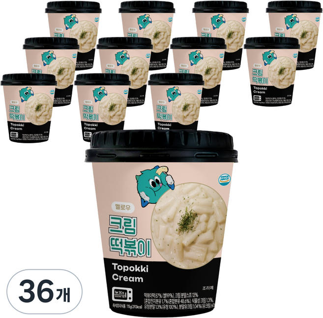 멜로우빈 민티 크림 떡볶이, 115g, 36개