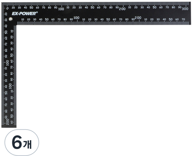 EX-POWER 塗層型直角尺 200 x 300 mm ECS-2030B, 6個