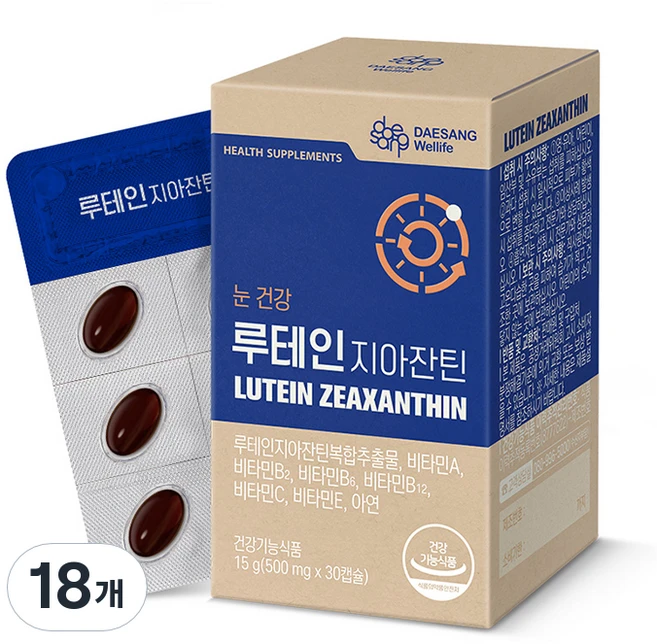 대상웰라이프 정품 루테인지아잔틴 15g, 30정, 18개 - 쿠팡