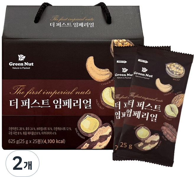 그린너트 더 퍼스트 임페리얼 믹스넛 25p, 625g, 2개
