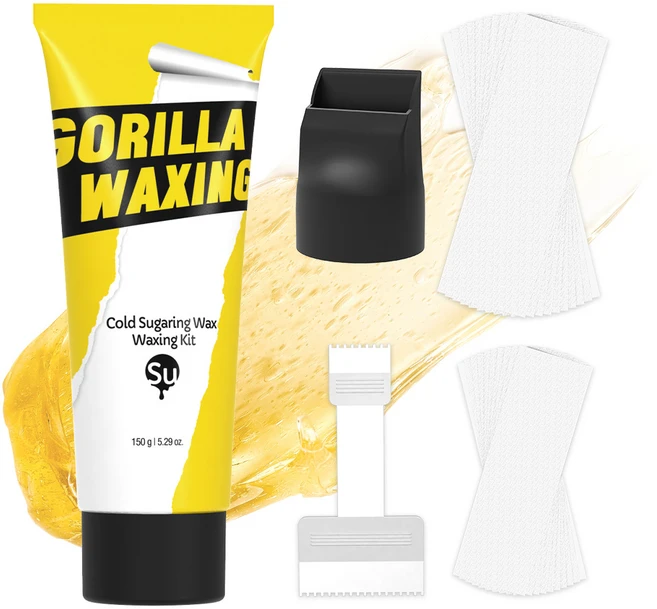 고릴라왁싱 노히팅 콜드 슈가링 왁스 모든부위용 150g + 어플리케이터 헤드 + 왁싱 페이퍼 라지 15p + 왁싱 페이퍼 스몰 15p + 스패츌러 세트, 1개 - 쿠팡