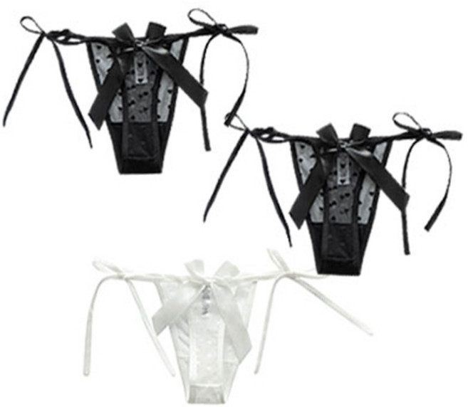 쿠즈 몽블리 하트망사 끈 T팬티 3종 세트