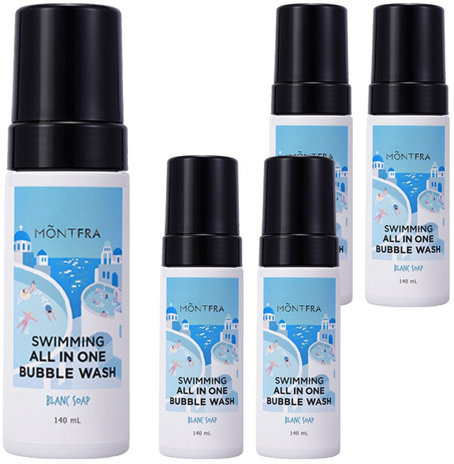 몽프라 수영장 염소 케어 올인원 버블워시 블랑솝, 140ml, 5개