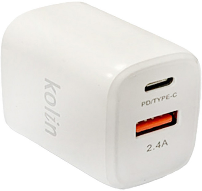 Kolin 歌林 PD 快速充電器 KEX-DLAU25, 白色, 1個