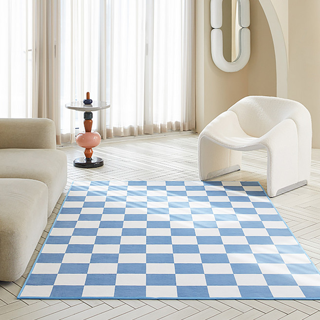 스칸디앤홈 먼지없는 빅 체커보드 단모 러그 거실 카페트
