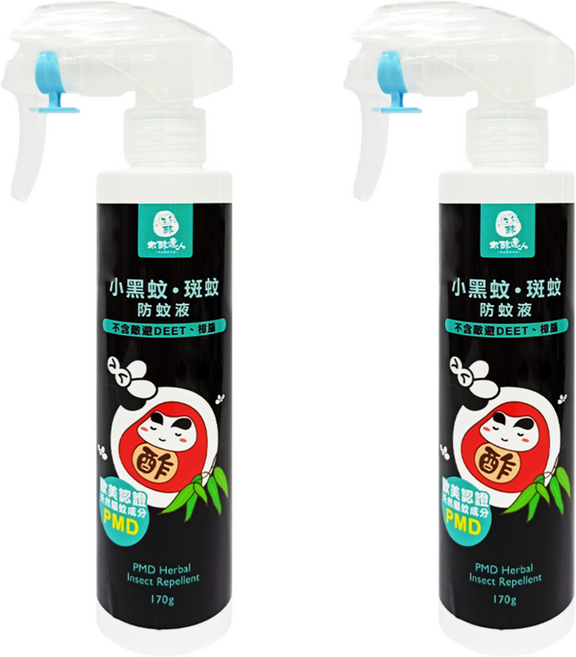 DAWOKO 木酢達人 小黑蚊斑蚊專用防蚊液 不含敵避DEET 草本成分, 2瓶