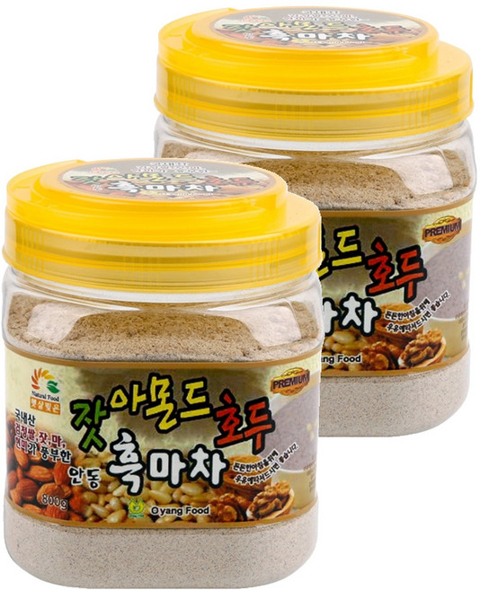 오양식품 잣 아몬드 호두 안동 흑마차, 800g, 1개입, 2개