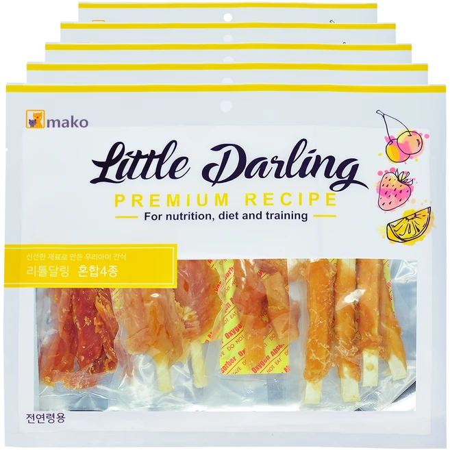 마코펫 강아지 리틀달링 건조간식, 혼합맛(닭갈비/고구마/꽈배기/어포사시미), 300g, 5개 - 쿠팡