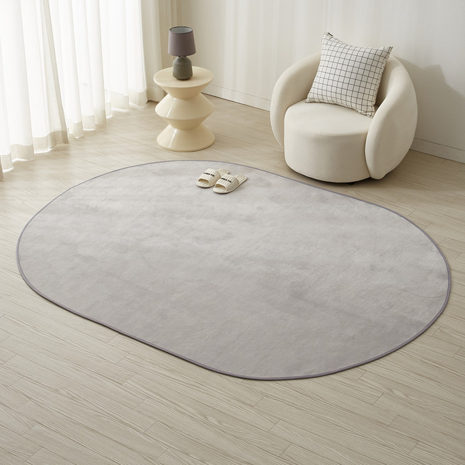 블레딕홈 하이픈 부드러운 사계절 워셔블 발수코팅 타원형 러그