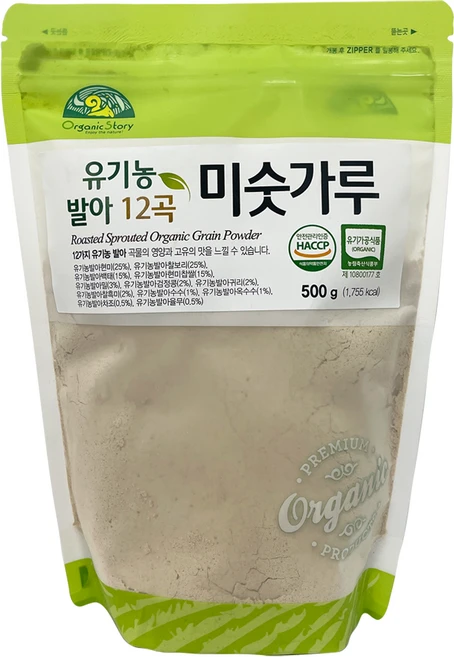 OrganicStory 유기농 발아 12곡 미숫가루, 1개, 500g - 쿠팡