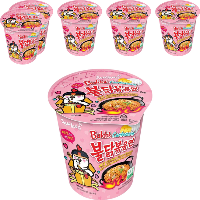 Buldak Ramen 奶油白醬火辣雞肉風味鐵板炒麵 80g, 6入