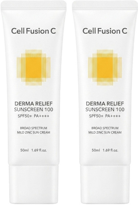 Cell Fusion C 秀膚生 台灣公司貨 舒敏保濕物理防曬霜 SPF50+ PA++++, 2個, 50ml