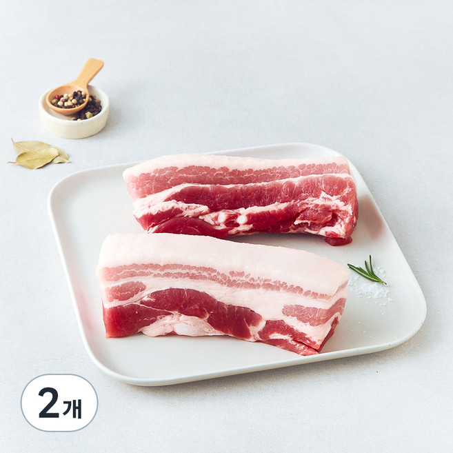 미국산 삼겹살 수육보쌈용 (냉장), 2개, 600g