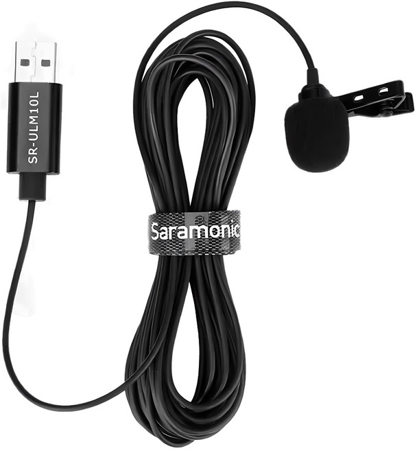 Saramonic 楓笛 全向型電容式USB領夾麥克風, SR-ULM10, 黑色