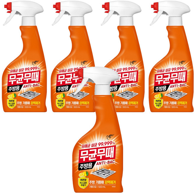 무균무때 안티박 주방용 세정제, 500ml, 5개