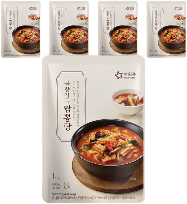 아워홈 불향가득 짬뽕탕, 400g, 5개