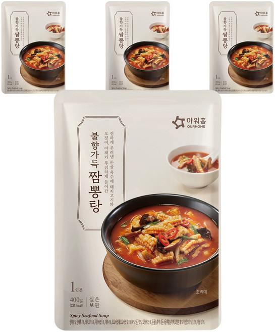 아워홈 불향가득 짬뽕탕, 400g, 4개