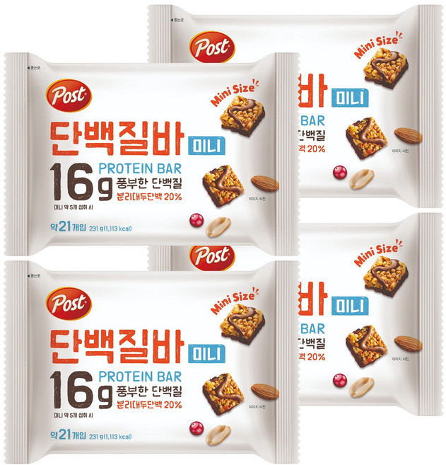 포스트 단백질바 미니 21p, 231g, 4개