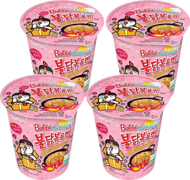 Buldak Ramen 奶油白醬火辣雞肉風味鐵板炒麵 80g, 4入
